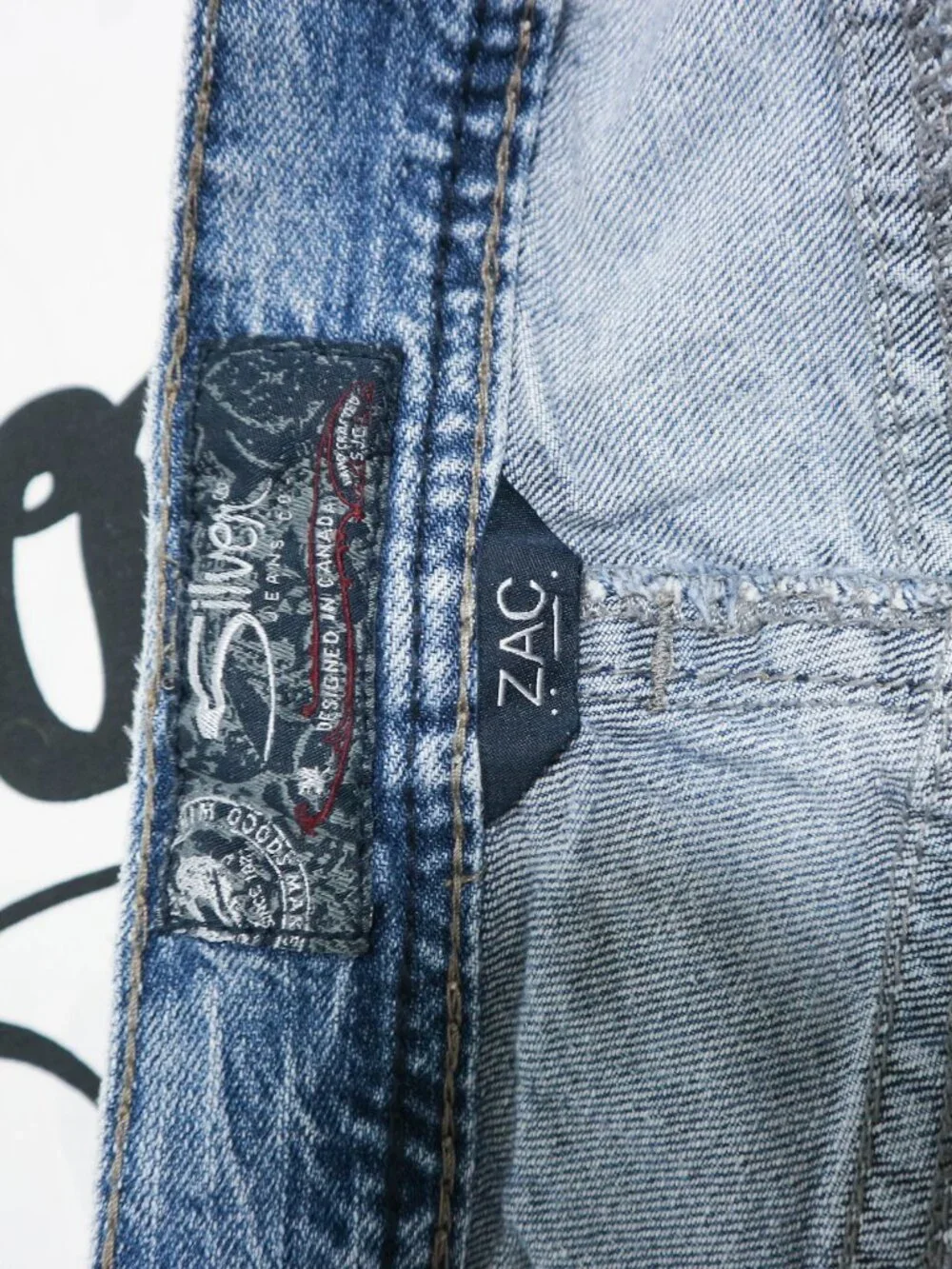 Silver Jeans Zac Jeans Mens 38x32 (fits 38x30) Light Wash Straight Stretch Denim - Picture 9 of 10
